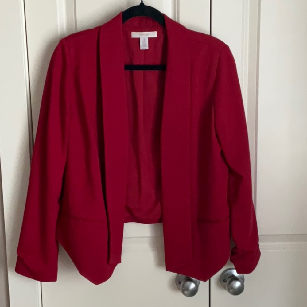 Chicos tailored red blazer